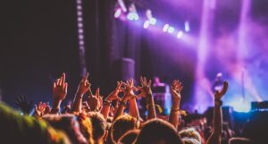 crowd having fun at a music festival