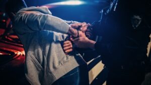 police officers arresting a person in marysville